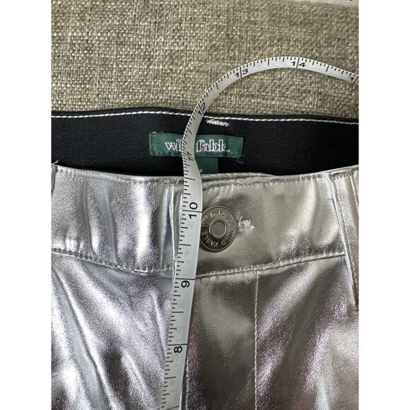 Metallic Silver Wild Fable Womens Trendy Pants Size 4 Shiny with Pockets - Picture 6 of 8